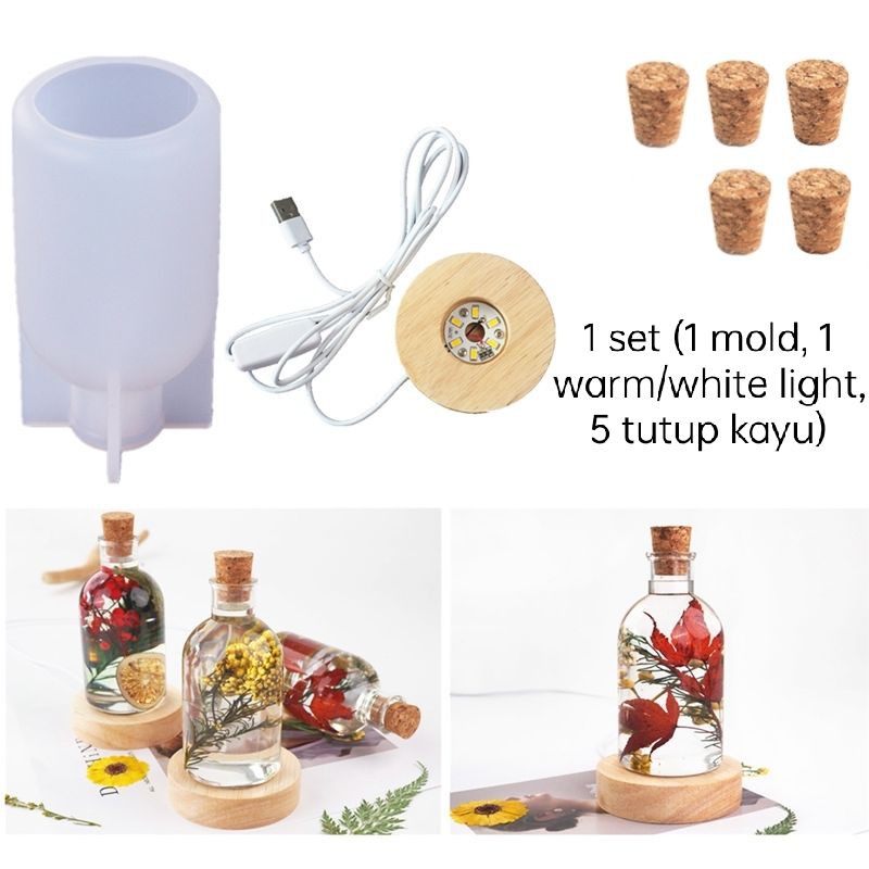 Jual Mold / Mould / Cetakan Silikon Lampu bentuk botol untuk Resin ...