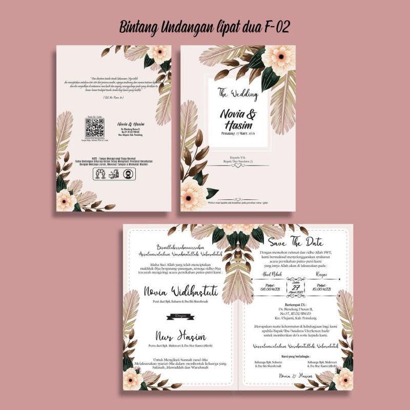 Jual undangan pernikahan lipat 2/ cantik/elegan/ murah | Shopee Indonesia