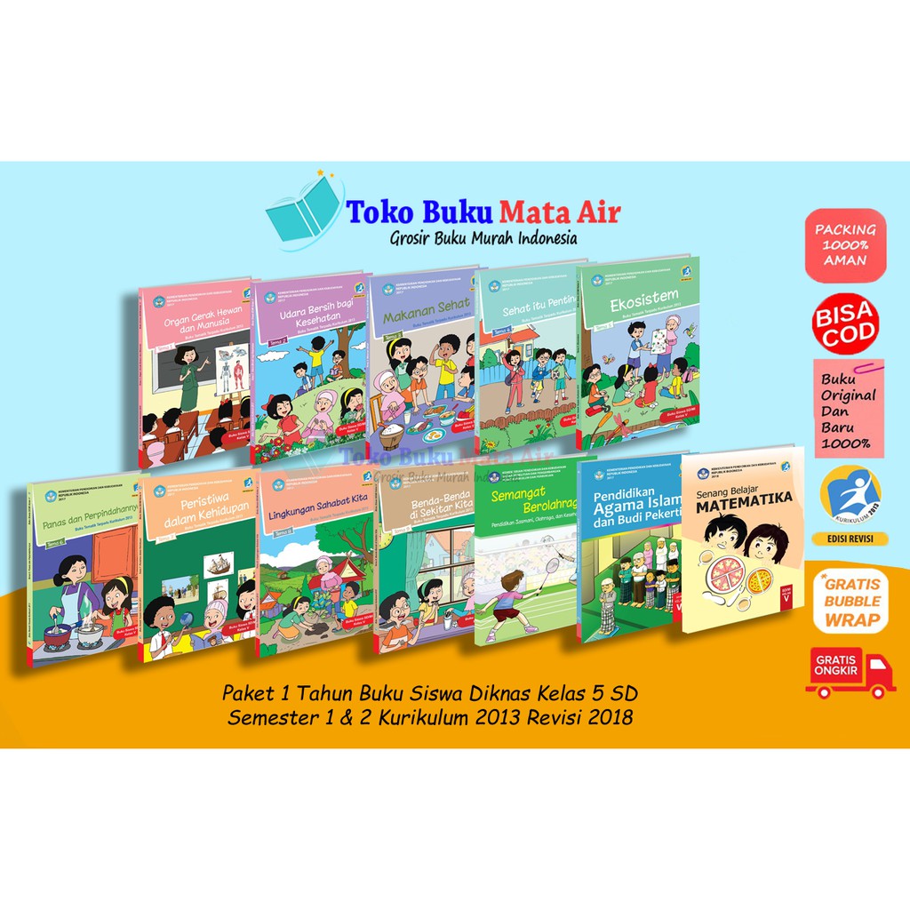 Jual Buku Siswa Kelas 5 SD Tematik Terpadu K13 Revisi 2018 | Shopee ...