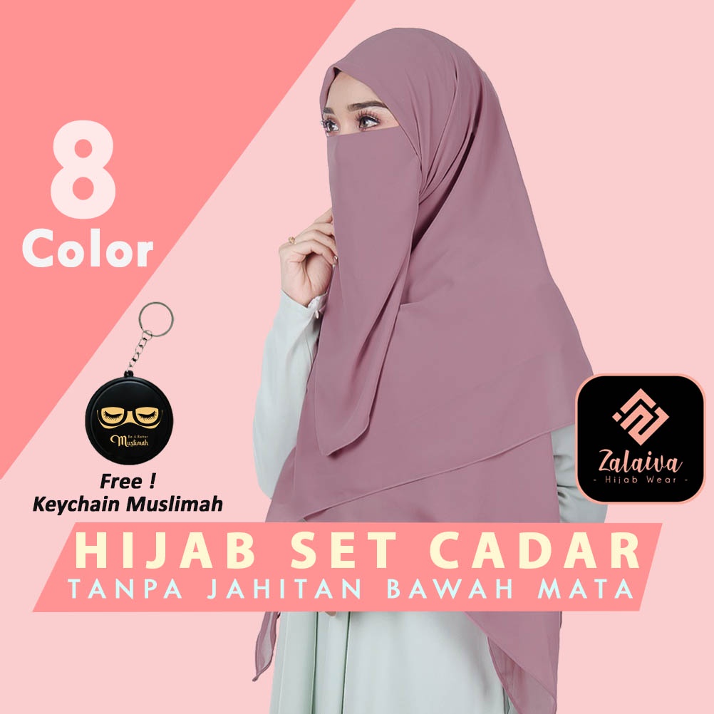 Jual Jilbab Set Cadar ZALAIVA Kerudung Segi Empat Hijab Khimar Jumbo ...
