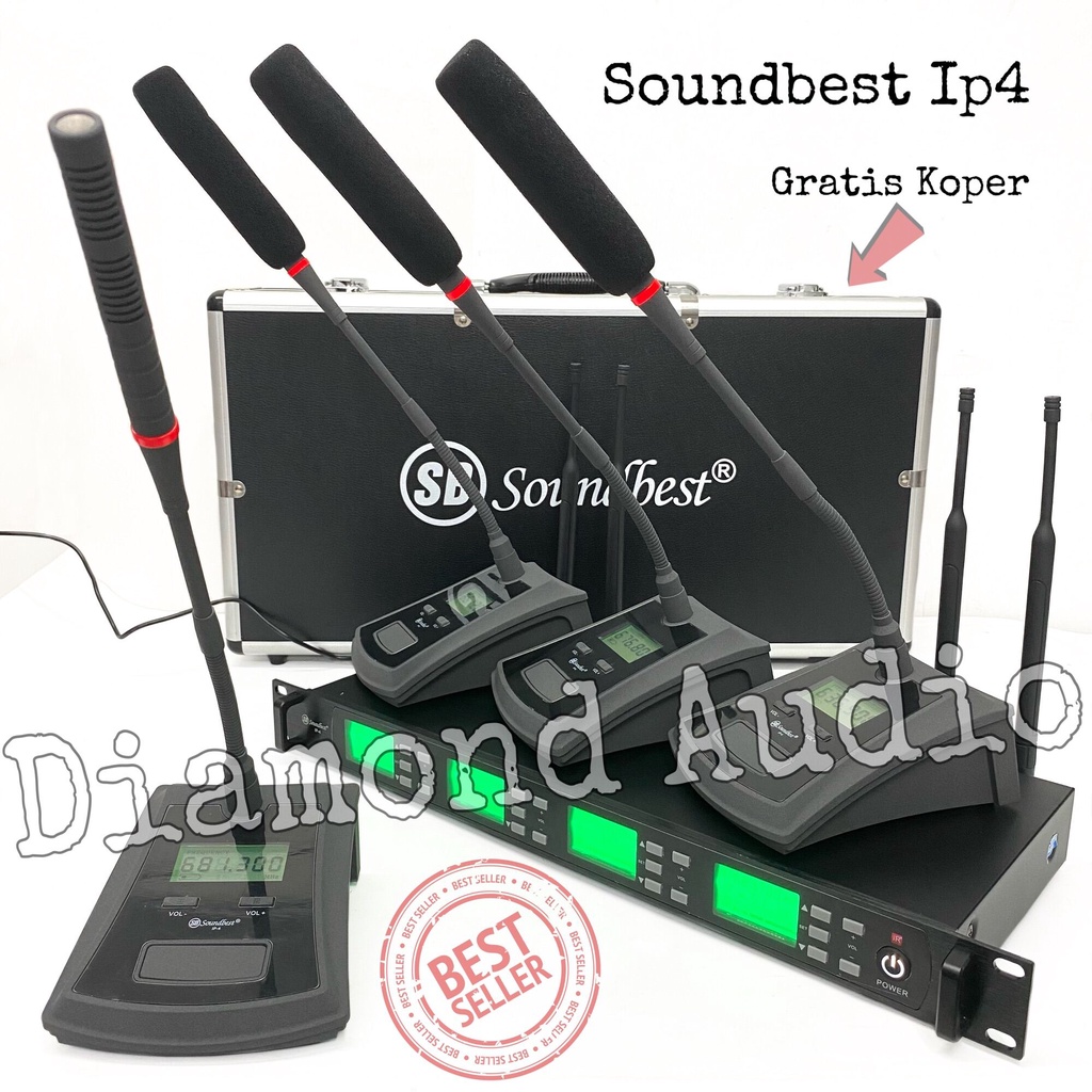 Jual Mic Wireless Soundbest Ip Uhf Podium Free Koper Original