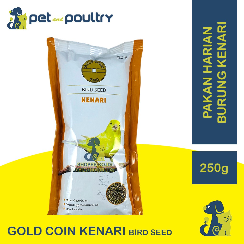 Jual Gold Coin Kenari Gr Biji Pakan Makanan Harian Burung Kenari Canary Bird Seed Shopee