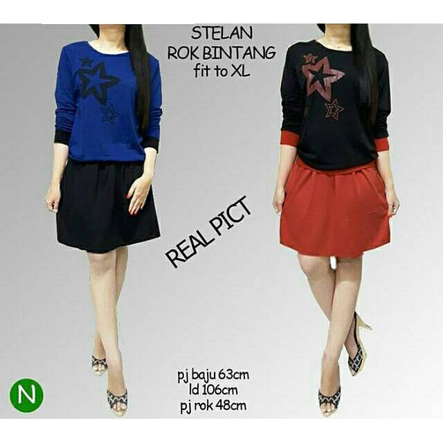 Jual Stelan rok bintang | Shopee Indonesia