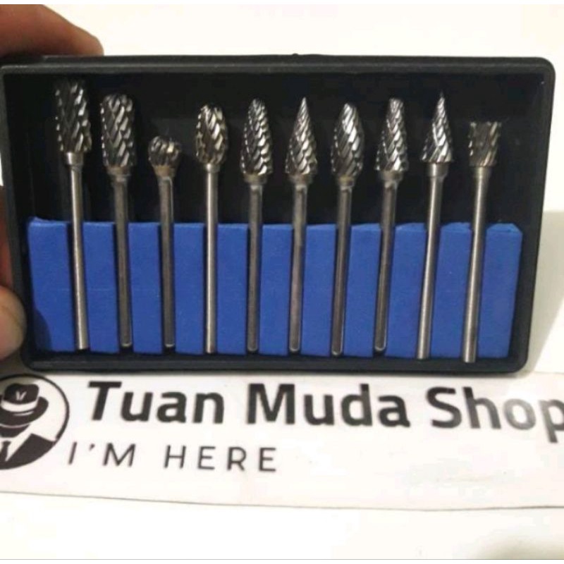 Jual bor cuner tuner foredom lengkap mata tuner set 3mm long dan pendek ...