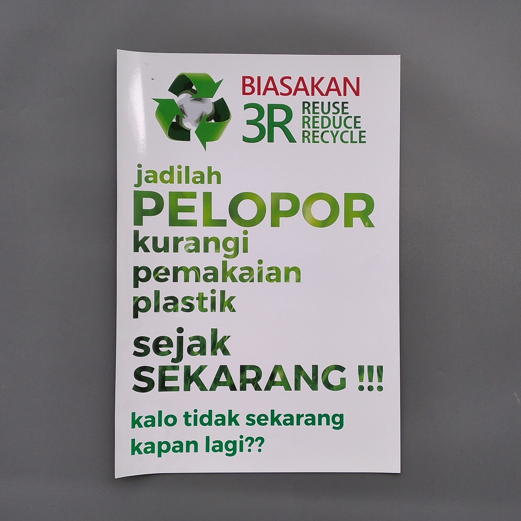 Jual Poster Kurangi Pemakaian Plastik - Poster 3R Warna Putih - Poster ...