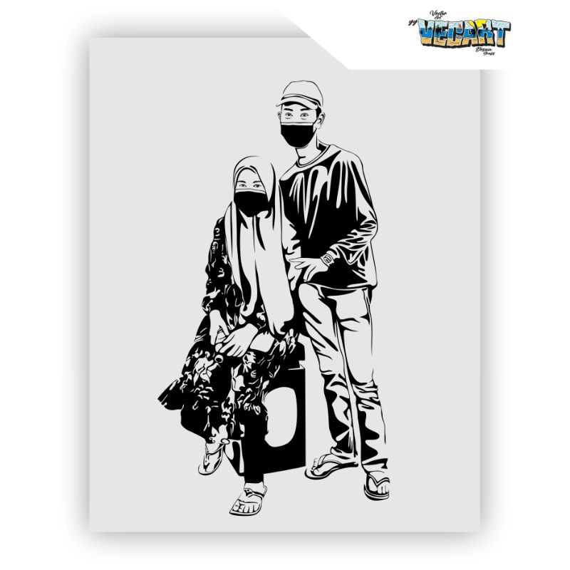 Jasa Desain Line Art Wajah Full Badan