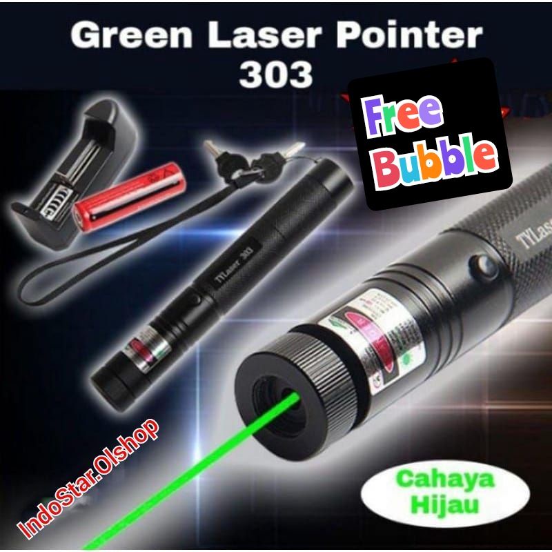 Jual Green Laser Pointer 303/laser Hijau Variasi/laser Kunci Pengaman⭐ ...