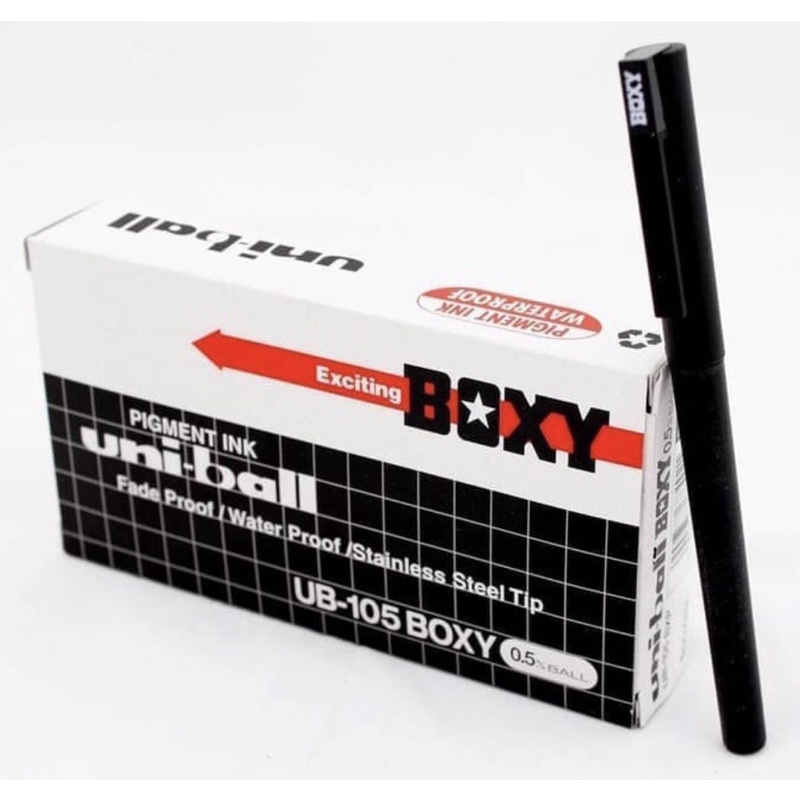 Jual BULPEN MITSUBISHI BOXY UNIBALL UB-105 HITAM & BIRU ( Isi 12 Biji ...