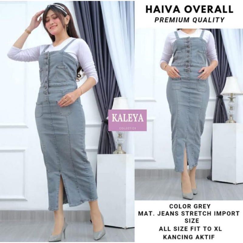 Jual OVERALL ROK JEANS SPAN HAIVA OVERAL DELILLA | Shopee Indonesia