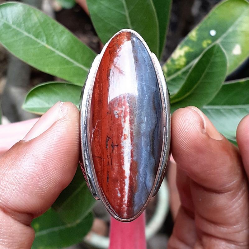 Jual Batu Klawing Kendit Jasper Merah Badar Perak Tembaga Langka Model
