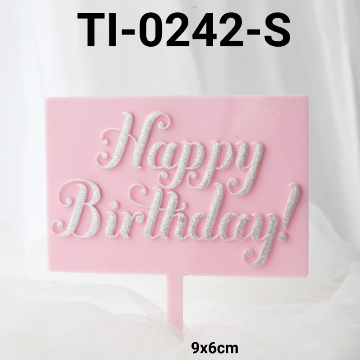 Jual Gr Ti Cake Topper Tulisan Kue Tart Happy Birthday Background Pink Berkualitas Shopee