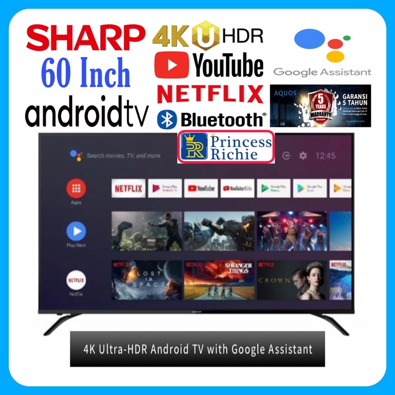 Jual Sharp 60 inch 4K UHD Android Tv 4T C60CK1X Shopee Indonesia