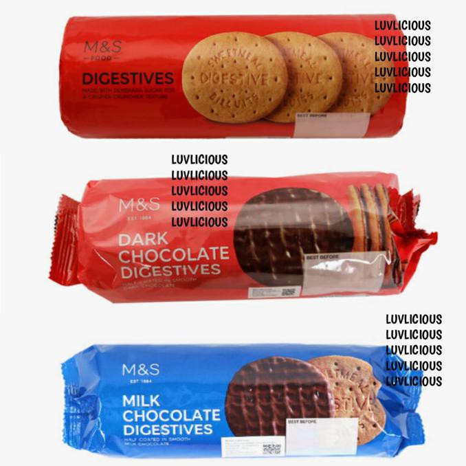 Jual M S Mark Marks And Spencer Digestive Biscuits Biscuit Biskuit Cookies Dark Chocolate