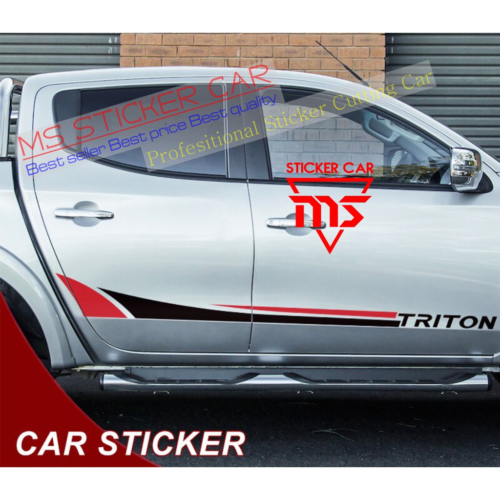 Jual Stiker Sticker Mobil Mitsubishi Triton X Side Decals Shopee Indonesia