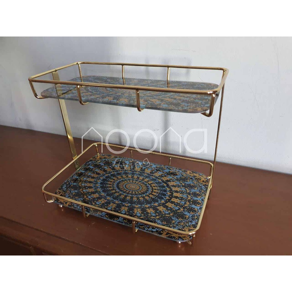 Jual SiWoo Starry Night Marble 2 Tier MakeUp Rack Tray/ Rak Kosmetik ...