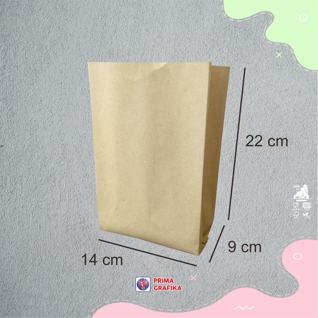 Jual Kantong Kertas Coklat Polos Untuk Aneka Makanan Paperbag