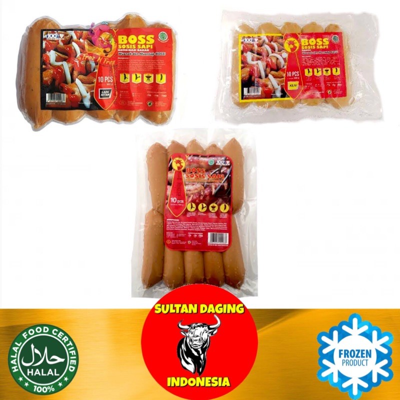 Jual Sosis Sapi Boss Kombinasi Mini Bakar Lada Hitam Keju Dan Original