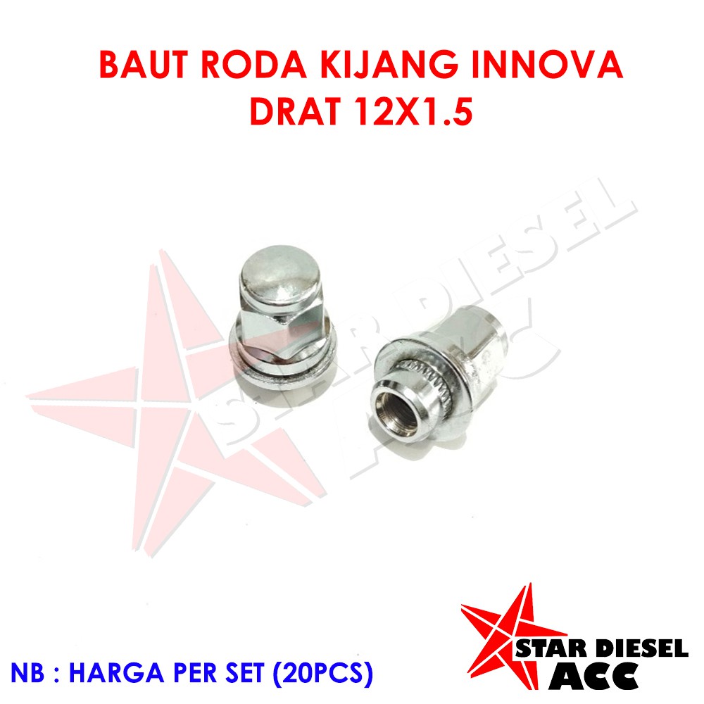 Jual MUR RODA MOBIL KIJANG INNOVA DRAT M12X1.5 BAUT RODA L200 MUR ...