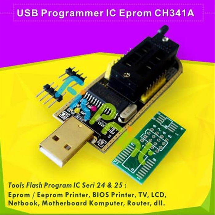 Jual USB Programmer IC Eprom CH341A Module Flash Program BIOS Eeprom 24 ...