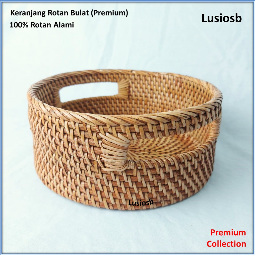 Jual LusioSB Kotak Bulat Serbaguna / Keranjang Rotan / Round Rattan ...