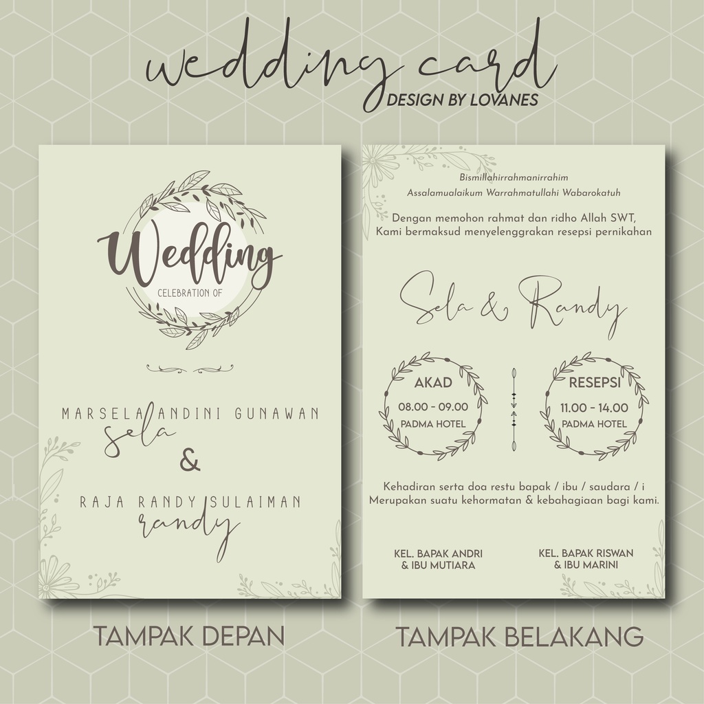 Jual Kartu Undangan Pernikahan / Wedding Invitation Card / Wedding Card