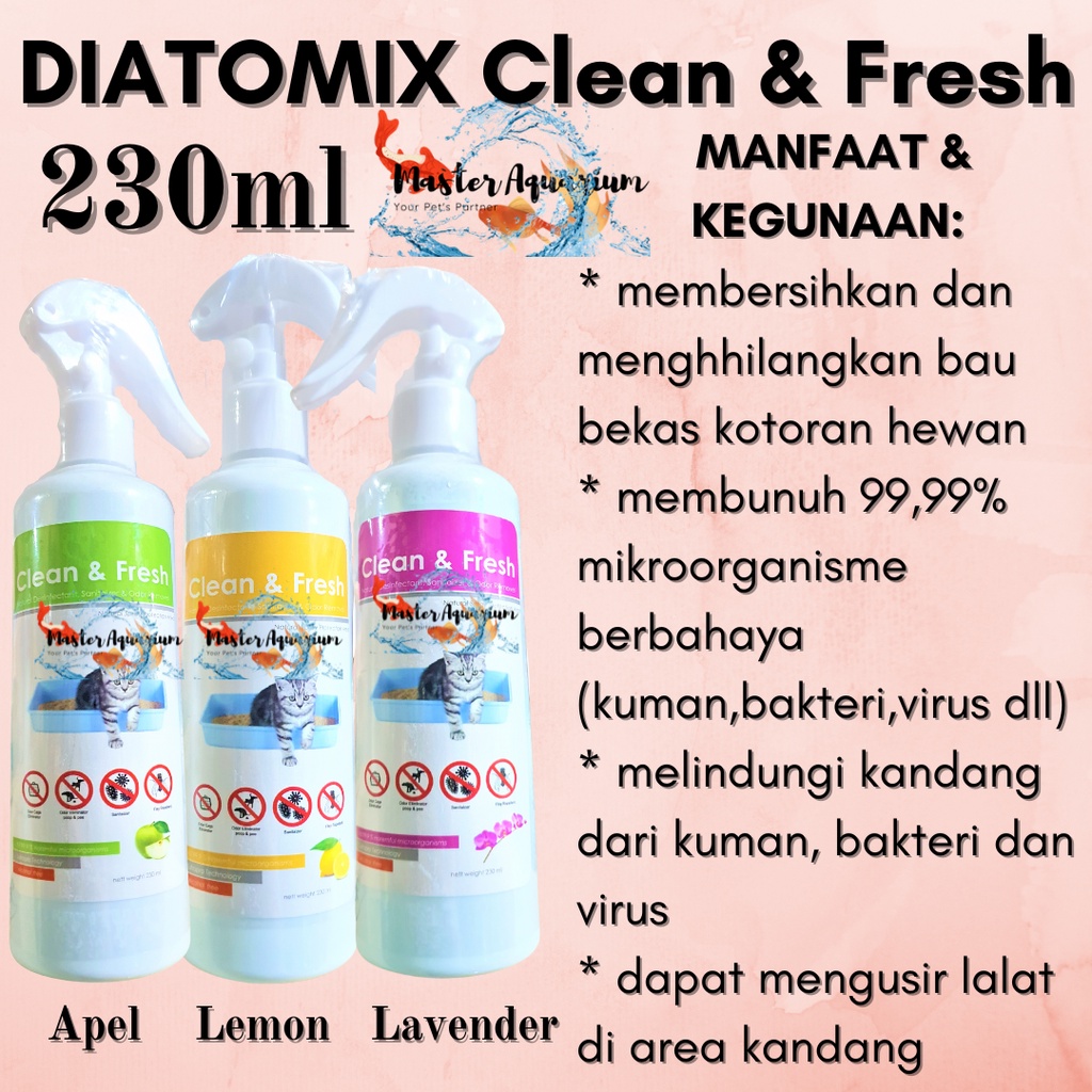Jual DIATOMIX Clean & Fresh 230ml anti bakteri spray anti kuman semprot ...