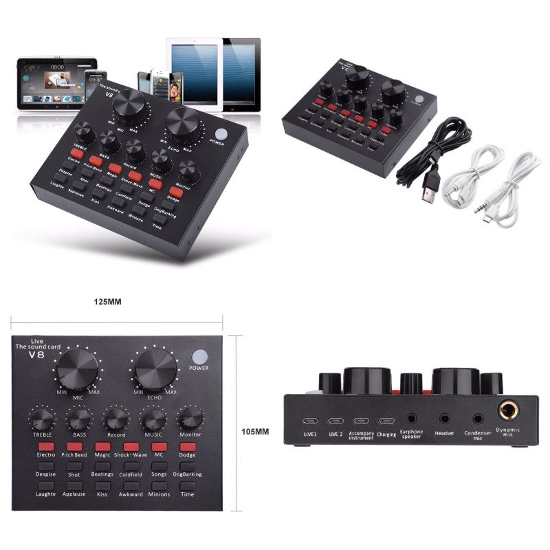 Jual Soundcard Mixer V8 V8S Mixer Audio usb External Shopee Indonesia