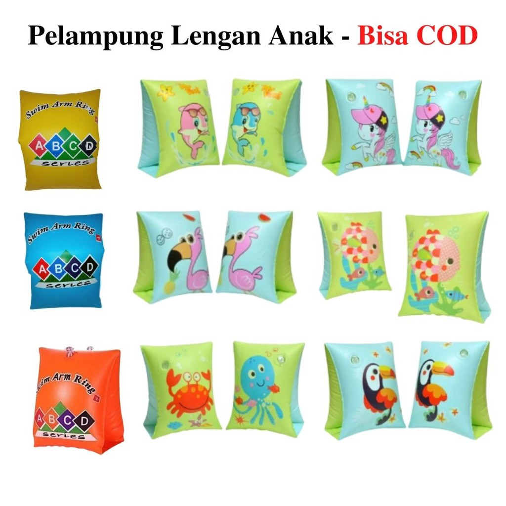 Jual Pelampung Tangan Lengan Renang Anak ArmBand KarakterPolos Swim Arm Ring Ukuran 25cmx15.5cm