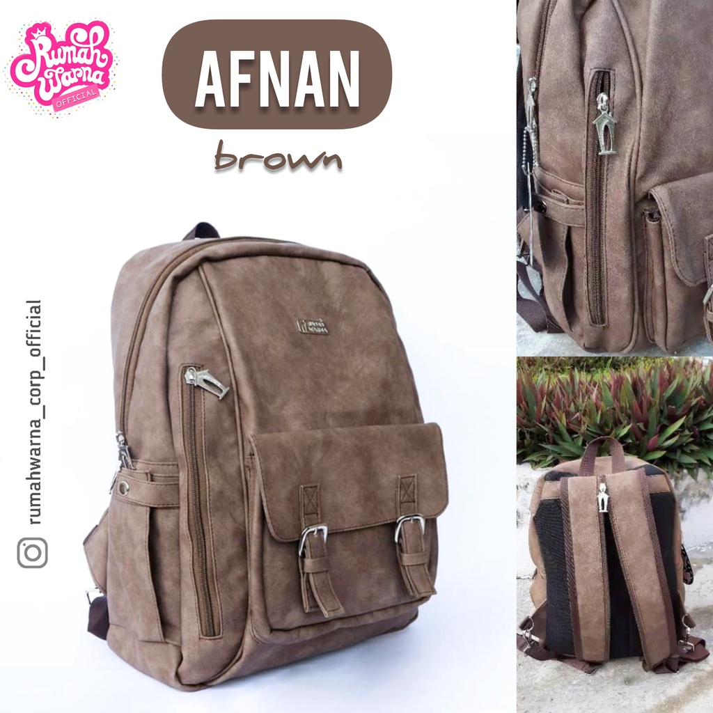 Jual TAS RANSEL B AFNAN VARIAN BROWN RUMAH WARNA | Shopee Indonesia