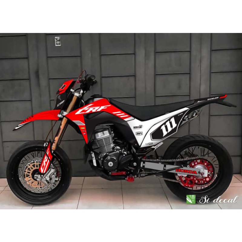 Jual Stiker Decal Crf Merah Putih Simple Full Body Custom Glosyy Halus Shopee Indonesia