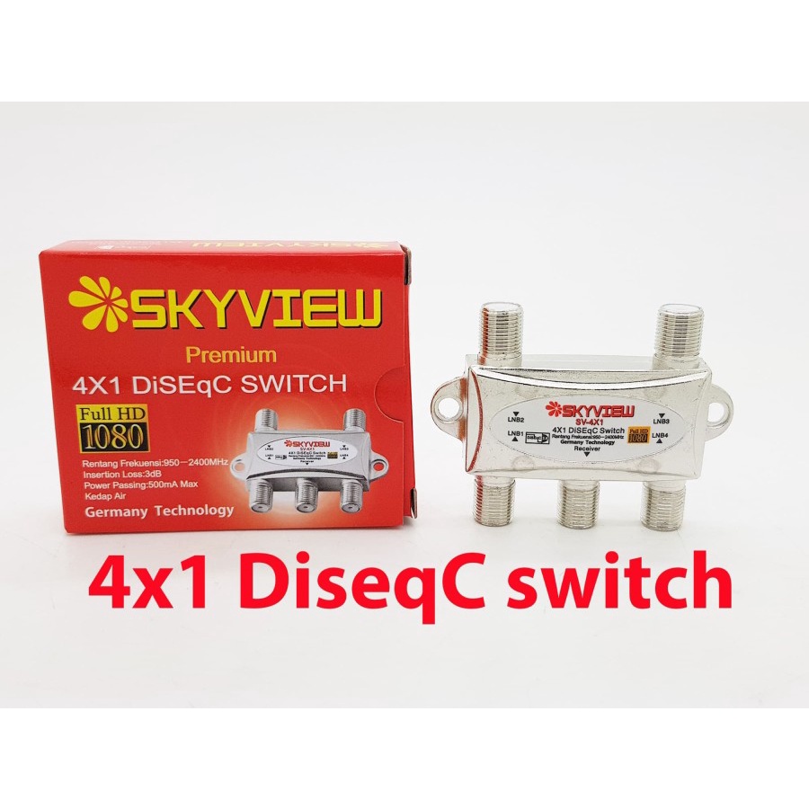 Jual Diseq Switch 4x1 4 LNB Satelit 1 Receiver SV 41C Diseqc Swit