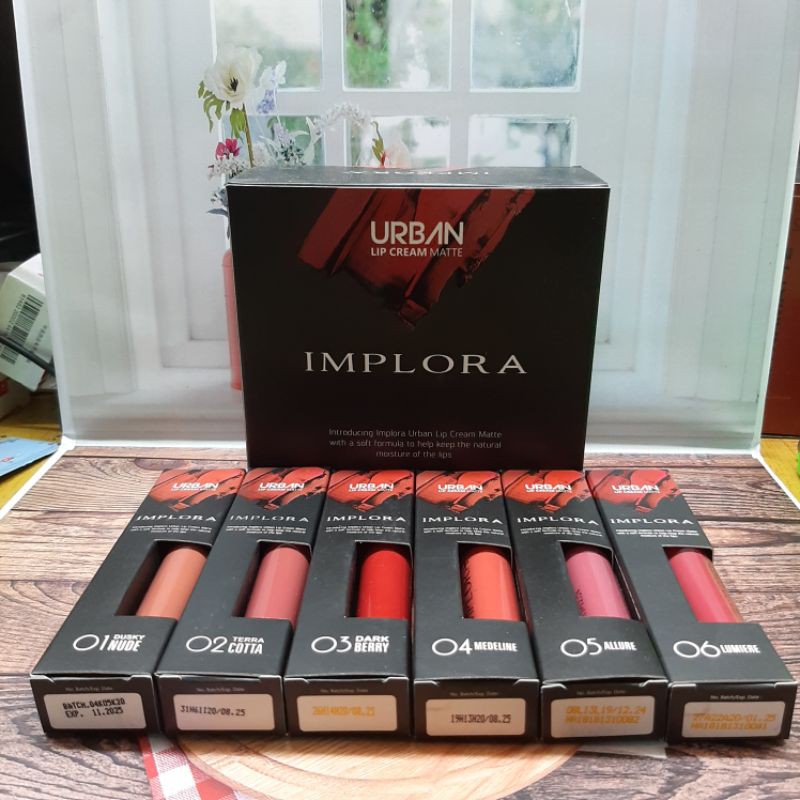 Jual LIP CREAM MATTE IMPLORA URBAN 1 BOX | Shopee Indonesia