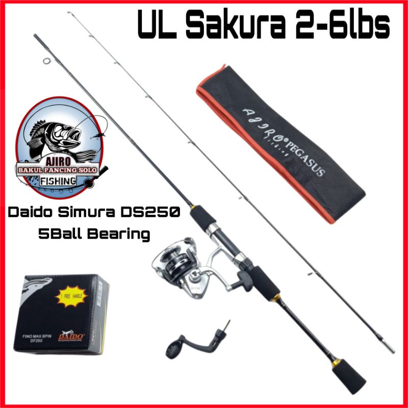 satu set joran pancing ul ultralight lentur fiber solid murah kuat ajiro Sakura 150 165 180 198 cm