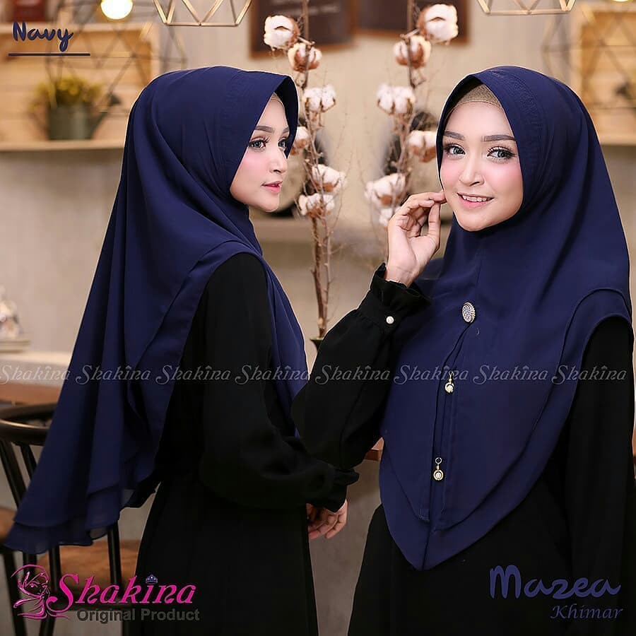 Fashion Muslim Jilbab Hijab Instan Khimar Mazea Khimar Syari Pesta Terbaru