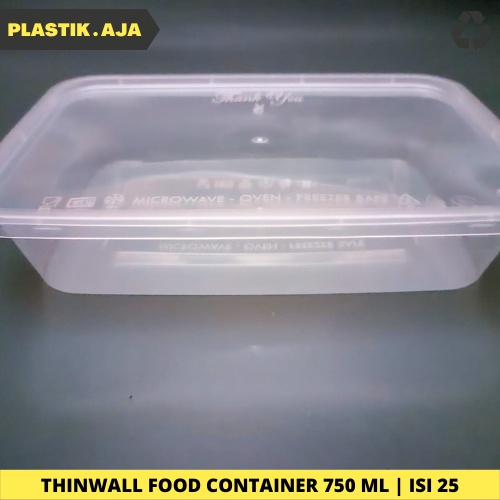 Jual Thinwall 750 Ml Persegi Panjang Kotak Makan Plastik Shopee