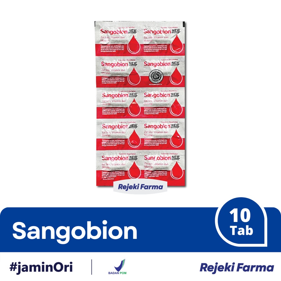 Jual Sangobion 1 Strip Isi 10 Kapsul Kaplet Tablet Vitamin Zat Besi