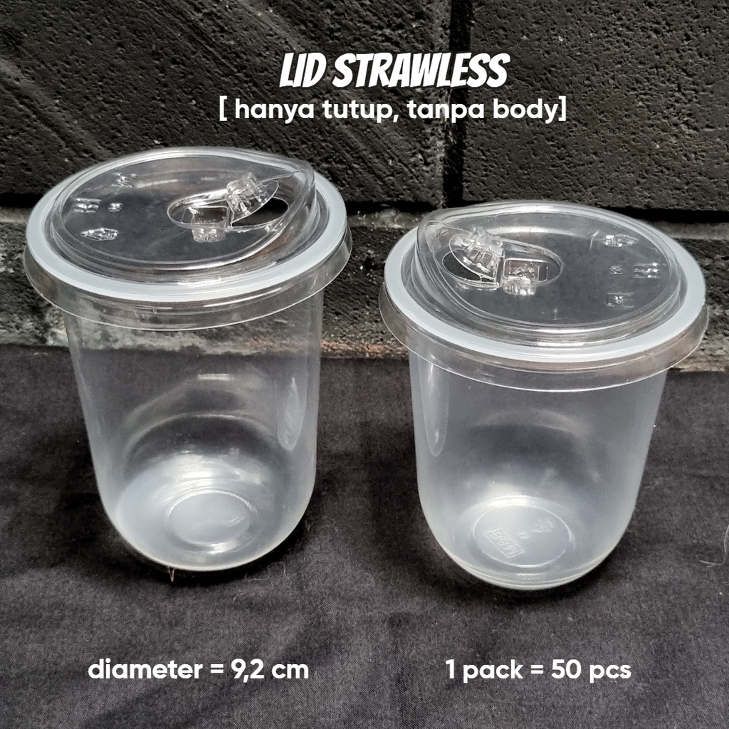 Jual Tutup Lid Cup Gelas Plastik Pp Strawless Tanpa Sedotan Bening Shopee Indonesia 3388