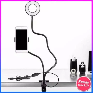 Ring Light Lazypod 3 Mode With Phone Holder 2in1 Ringlight Selfie Tiktok Live Stream Jepit