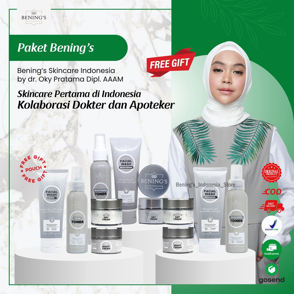 Jual Bening Skincare Dr Oky Pratama Paket (Free Gift) Benings Skincare ...