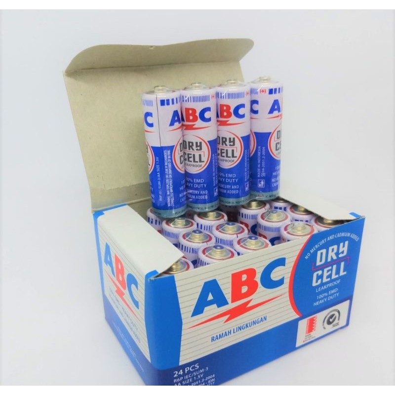 Jual Baterai ABC AA Biru 1 Pak Isi 24 Pcs | Shopee Indonesia