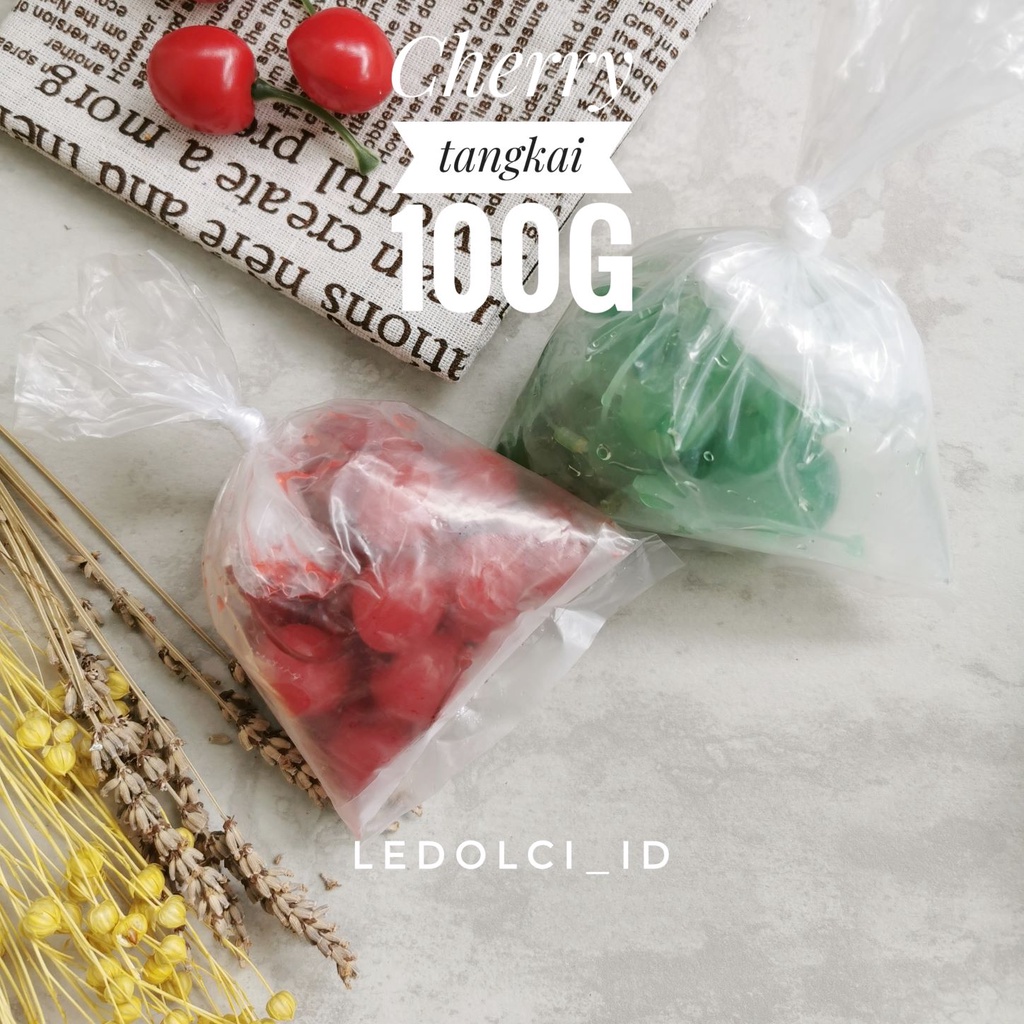 Jual CHERRY HIJAU TANGKAI CERI HIJAU TANGKAI MARASCHINO 100 GRAM (HIJAU ...