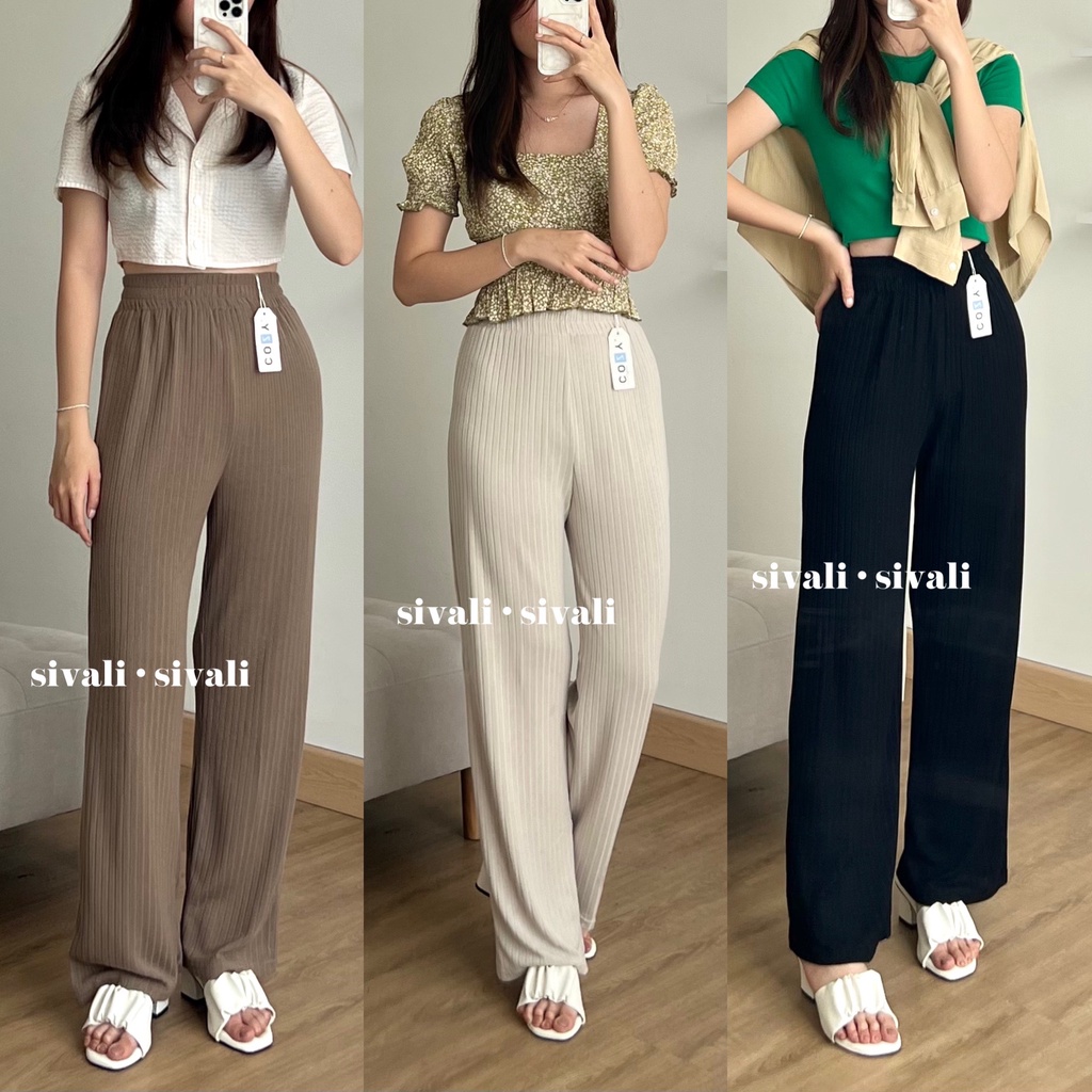 Jual SIVALI Misoo Pants 785 | Celana Kulot Knit Wanita Tebal - Celana ...