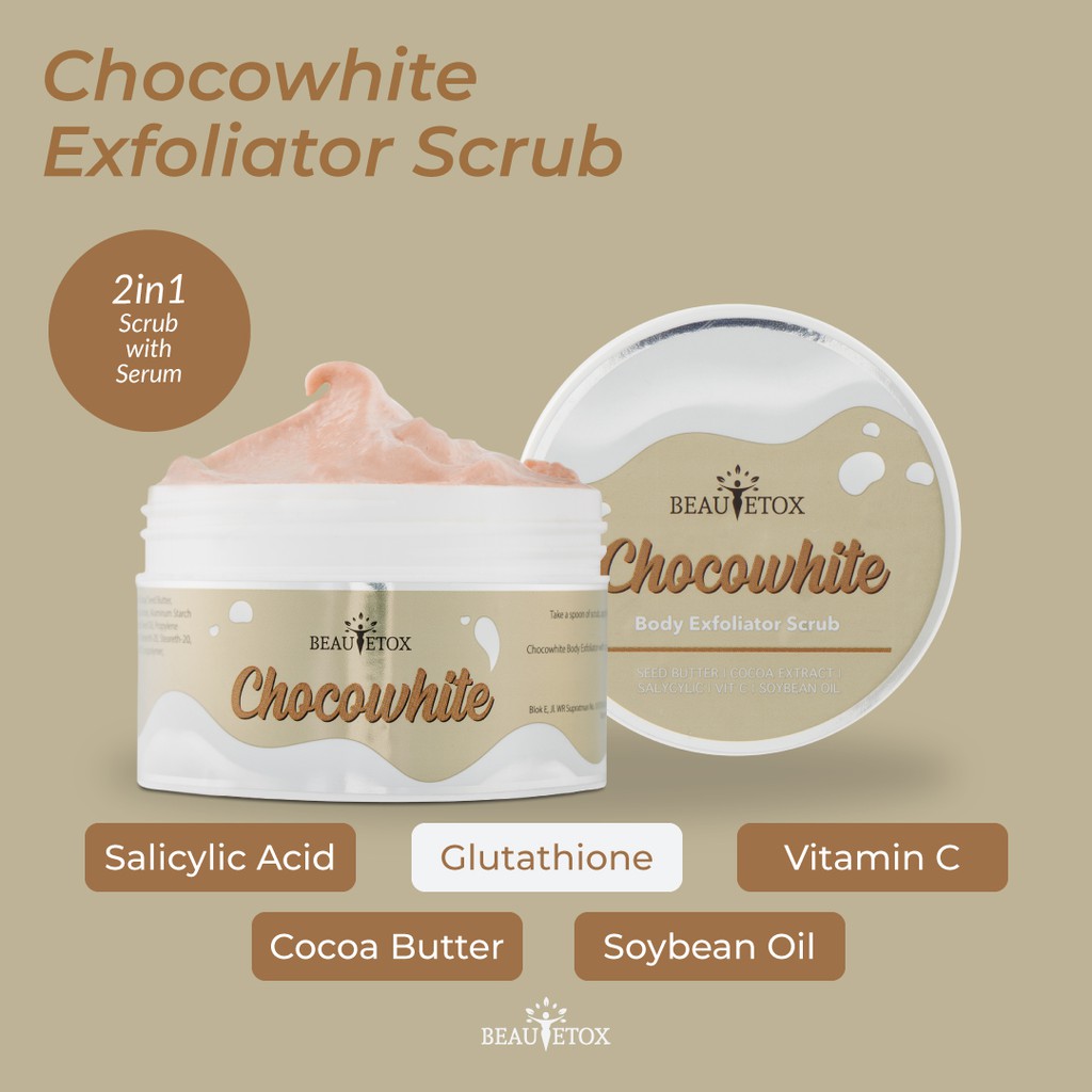 Jual Beautetox Chocowhite Body Exfoliate Scrub Lulur Pemutih Gluta