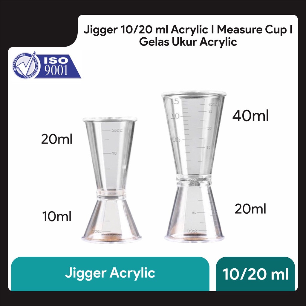 Jual Jigger Akrilik Gelas Ukur Measuring Cup Jigger Acrylic 1020 Ml And 2040ml Untuk Franchise 3105