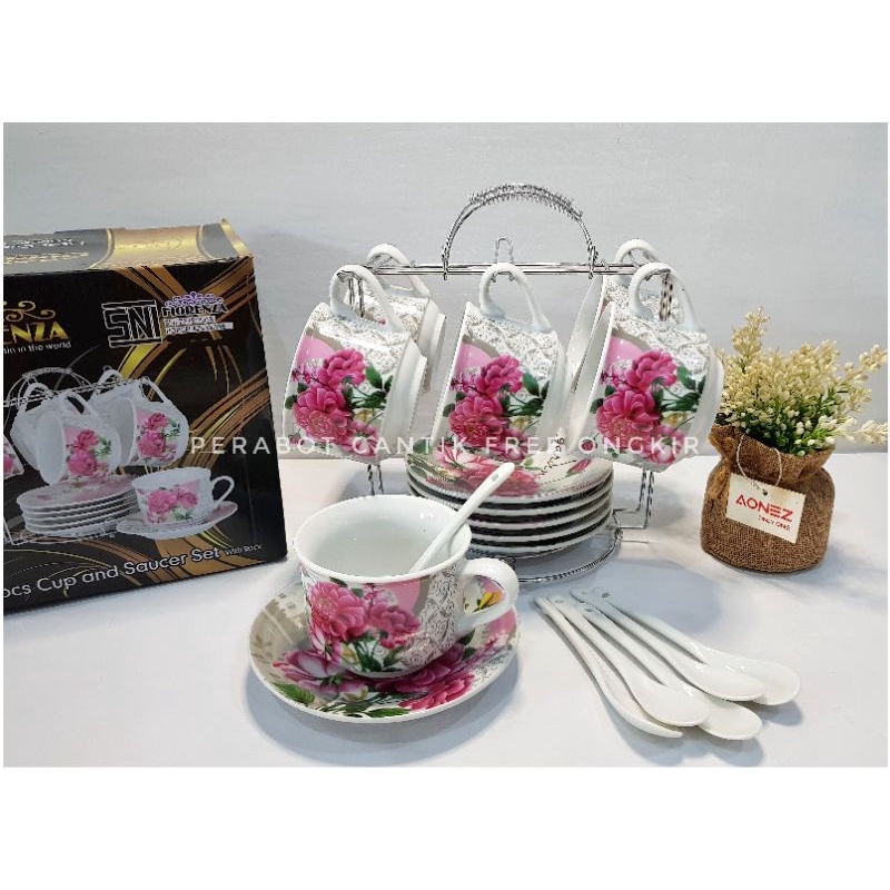 Jual Cangkir Set Tea Set Cup And Saucers Teh Kopi Fiorenza Code Ak 812c Shopee Indonesia 4926