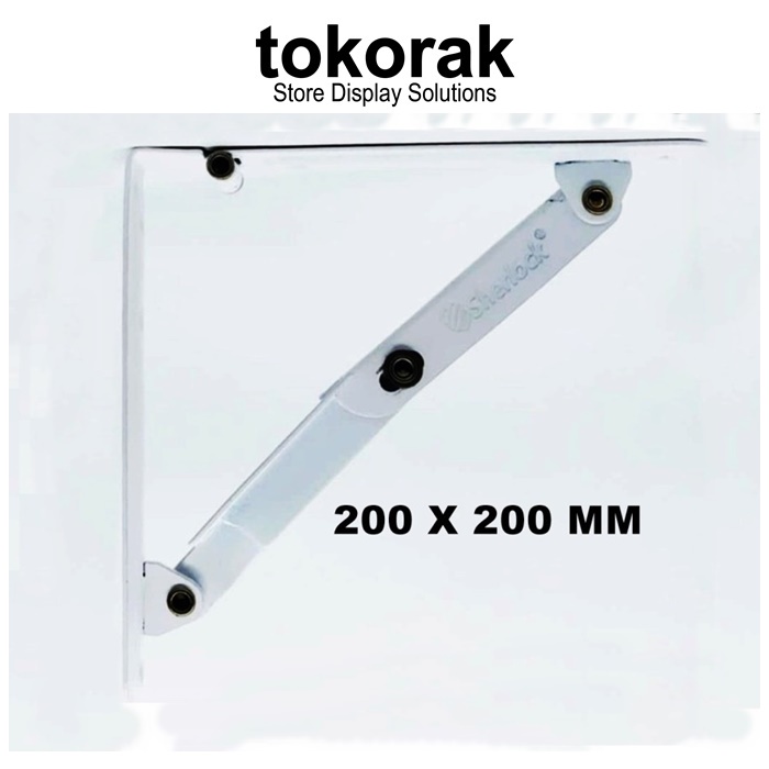 Jual SIKU RAK LIPAT 8 INCH PUTIH - SIKU MEJA LIPAT 20 CM - RAK DINDING ...