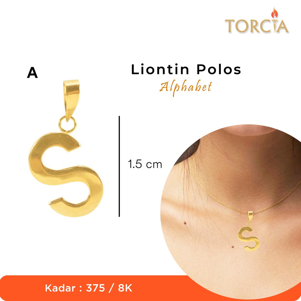 Jual Liontin Emas Asli Polos Alphabet Huruf Inisial Kadar 375 Torcia ...