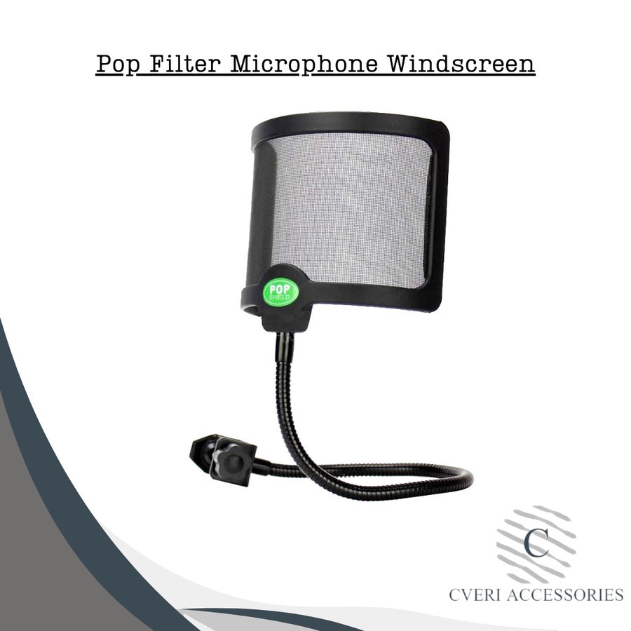 Jual Pop Filter Mikrofon Lengkung Model Kotak Microphone Windscreen