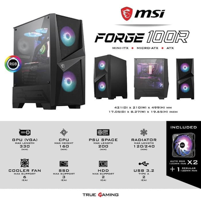 Jual CASING MSI MAG FORGE 100R 3FAN CASE PC | Shopee Indonesia