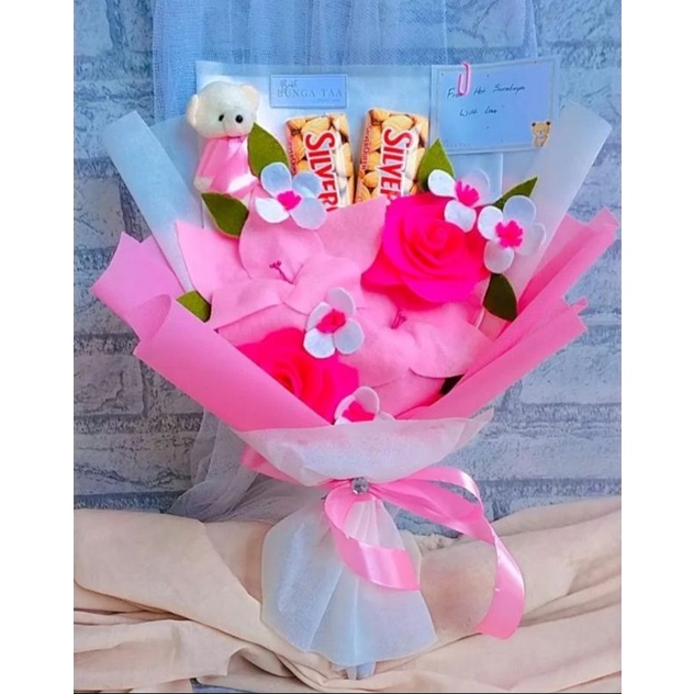 Jual buket bunga/ custom tambah 2 coklat/ hand bouquet/ buket murah ...